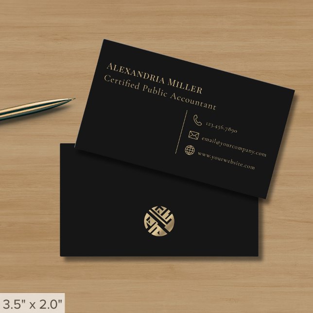Simple Black Accountant CPA Business Card (Creator Uploaded)