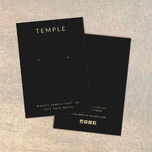Simple Black Add Your Logo Earring Display Card