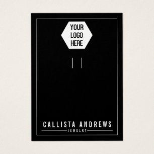 Simple Black Add Your Logo Keychain Display Card