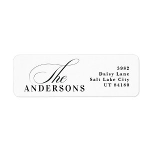 Simple Black Address Label Christmas Holiday
