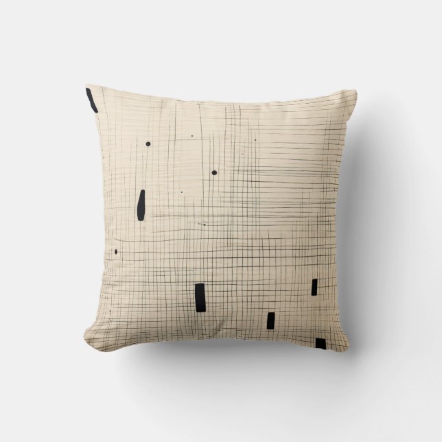 Simple Black and Beige Japandi Cushion (Front)
