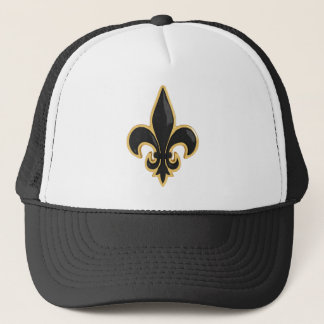Simple Black and Gold Fleur de Lis Trucker Hat