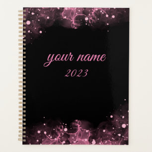 Simple black and pink customized planner