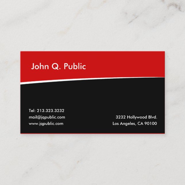 Simple Black and Red Business Card (Front)