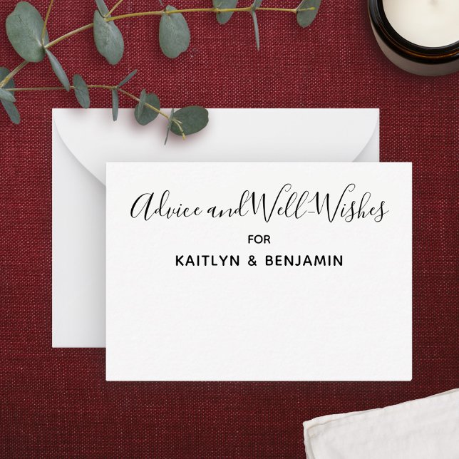 Simple Black and White Advice & Well Wishes Card (Creator Uploaded)