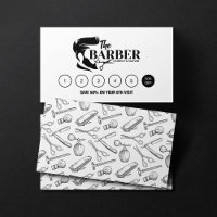 Simple Black and White Barber Stylist Shop Pattern