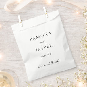 Simple Black and White Bold Modern Wedding Favour Bags