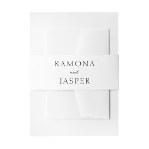 Simple Black and White Bold Modern Wedding Invitation Belly Band