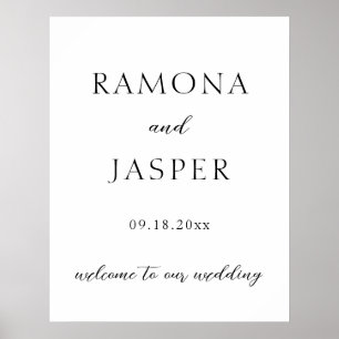 Simple Black and White Bold Modern Wedding Poster