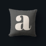 Simple Black and White Bold Retro Monogram Initial Cushion<br><div class="desc">Simple Black and White Bold Retro Monogram Initial Throw Pillow</div>