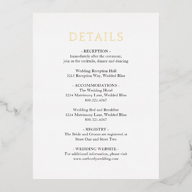 Simple Black and White Bold Wedding Foil RSVP Invitation Postcard (Front)