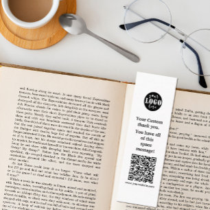 Simple black and white Bookmark  Mini Business Card