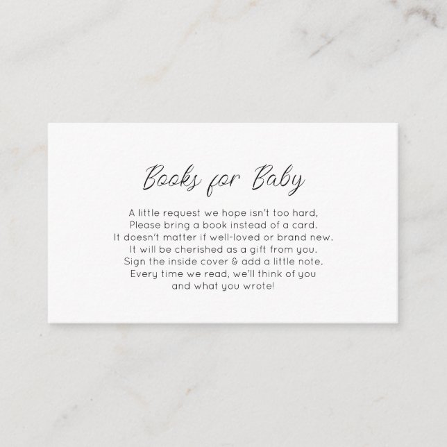 simple black and white books for baby card (Front)