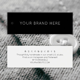 Simple Black and White Branding Hang Tag Mini