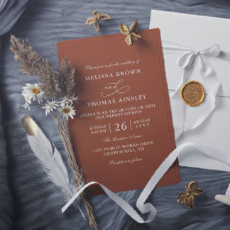 Simple Black and White Budget QR Code Wedding Invitation