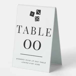 Simple Black and White Bunco ANY Table Number
