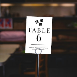 Simple Black and White Bunco Table Number 6