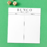 Simple Black and White Bunco Table Tally Notepad<br><div class="desc">Toss a sheet on each table for the person keeping tally of the score and streamline your Bunco game with these ready to go and easy to use tear off tally sheets.</div>