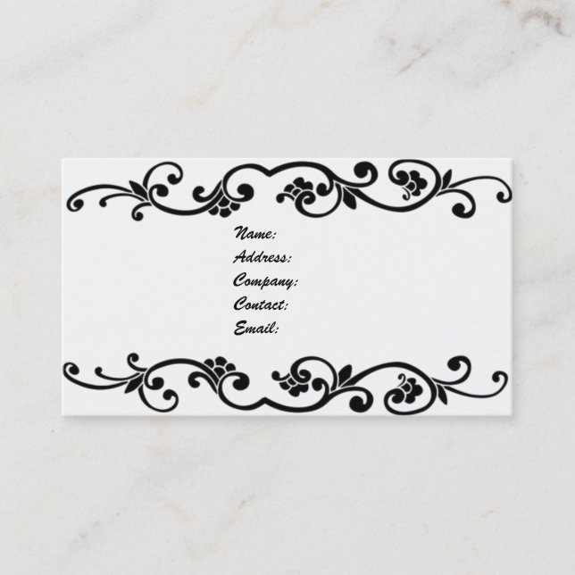 simple black and white business card (Front)