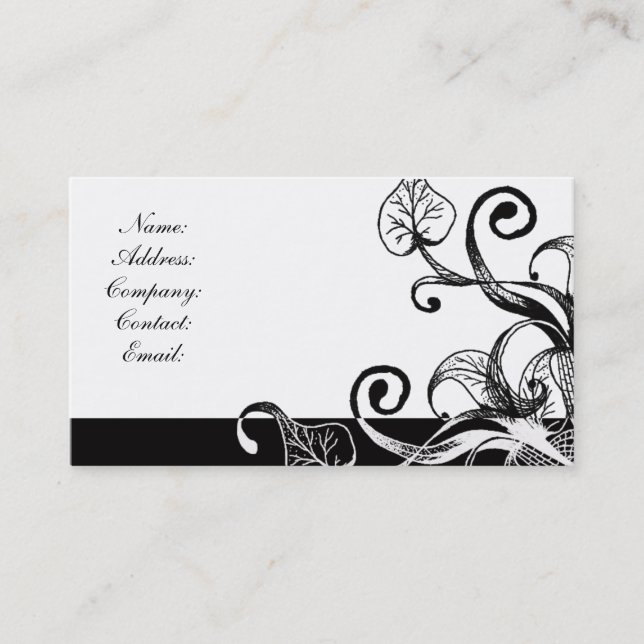 simple black and white business card (Front)