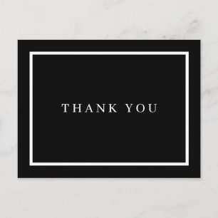 Simple Black and White Business Thank You Postcard