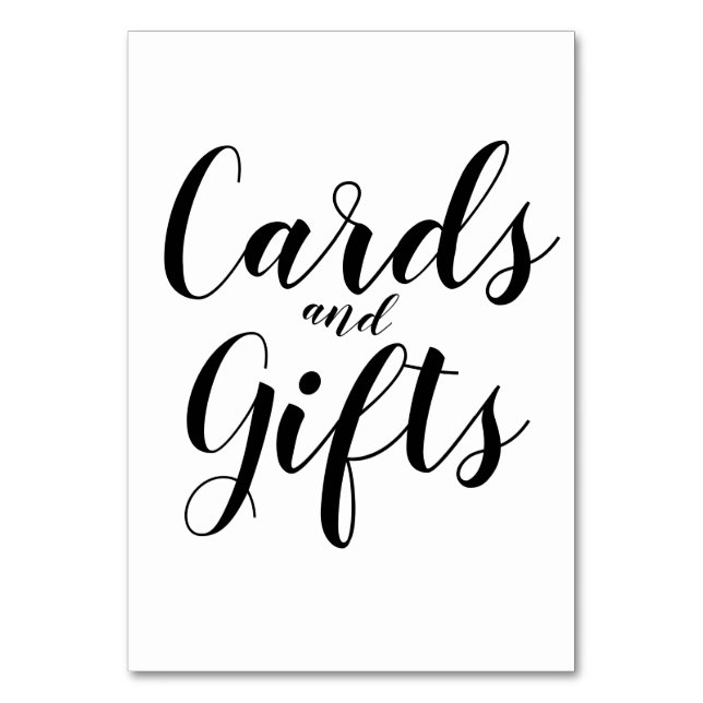 Simple Black and White Calligraphy Cards Gift (Front)