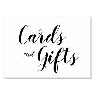 Simple Black and White Calligraphy Cards Gift Sign