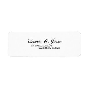 Simple Black and White Calligraphy Return Address