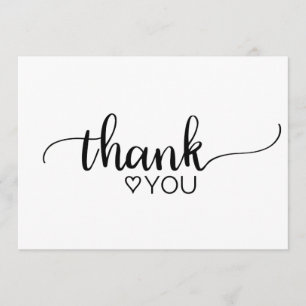 Simple Black and White Calligraphy Thank You Invitation