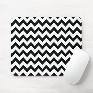 Simple Black and white Chevron pattern Mouse Mat
