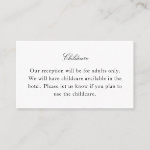 Simple Black and White Childcare Insert Card