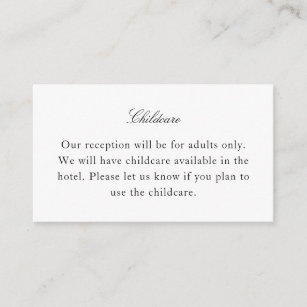 Simple Black and White Childcare Insert Card