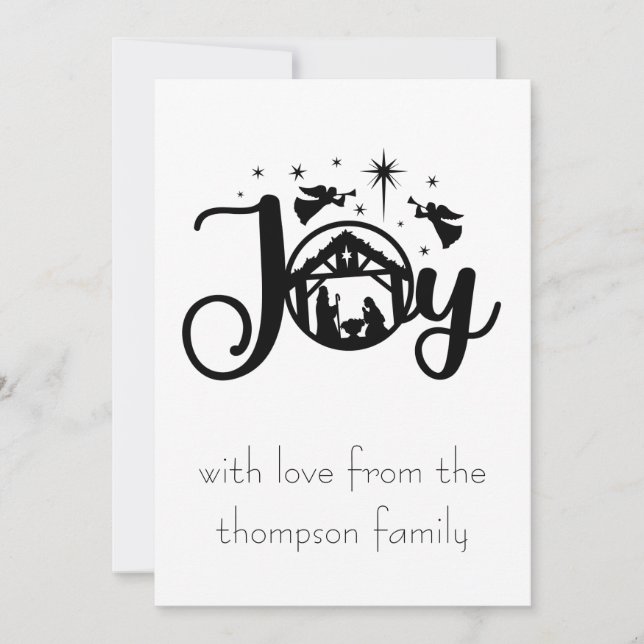 Simple Black and White Christmas Card (Front)