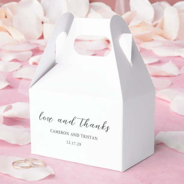 Simple Black and White Clean Wedding Favour Box (Wedding)