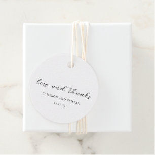 Simple Black and White Clean Wedding Favour Tags