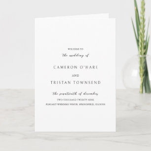 Simple Black and White Clean Wedding Programme