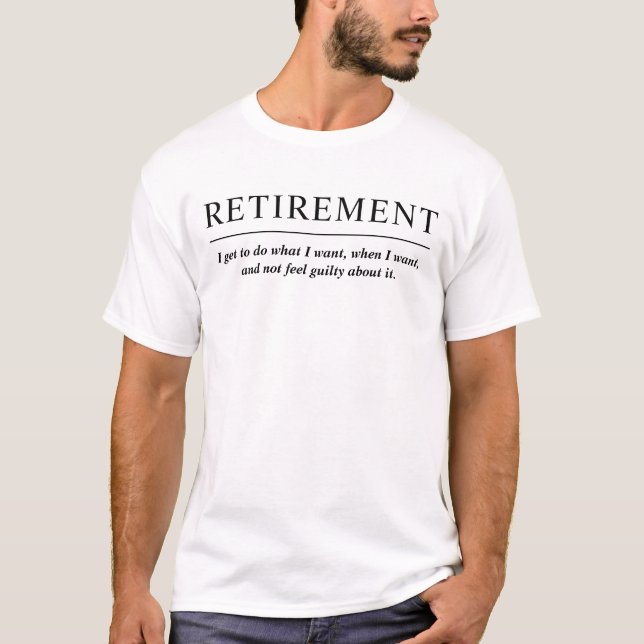 Simple Black and White Cool Retirement Mens T-Shirt (Front)