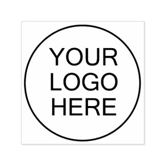 Simple Black and White Custom Logo Image Business Self-inking Stamp