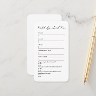 Simple Black and White Dentist Appointment Card 