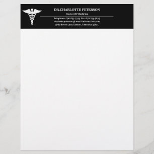 Simple Black And White Doctor Custom Letterhead