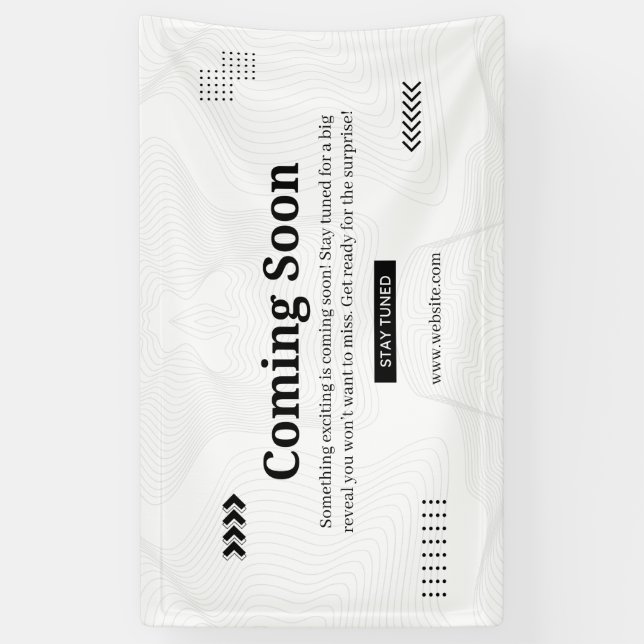 Simple Black and White Elegant Coming Soon Event  Banner (Vertical)