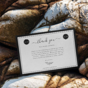 Simple Black and White Elegant  Thank You Card