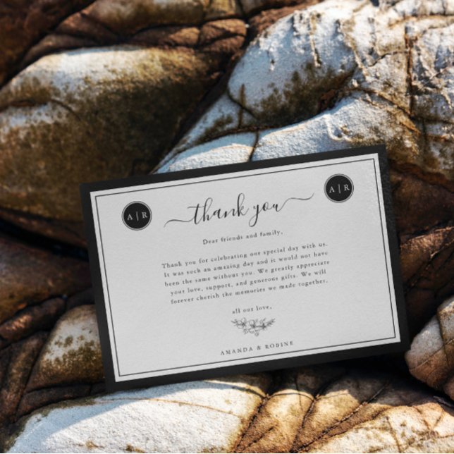 Simple Black and White Elegant  Thank You Card (Creator Uploaded)