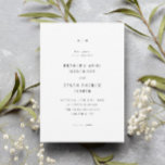 Simple Black and White Elegant Wedding Invitation<br><div class="desc">A Simple Black and White Elegant Wedding Invitation with classic typography. Perfect for a classic wedding,  where traditional elements are paired with modern details to create the perfect combination of timeless elegance. Click the edit button to customise this design.</div>