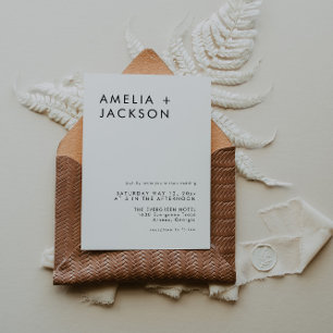 Simple Black And White Elegant Wedding Invitation