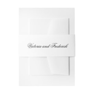 Simple Black and White Elegant Wedding Invitation Belly Band