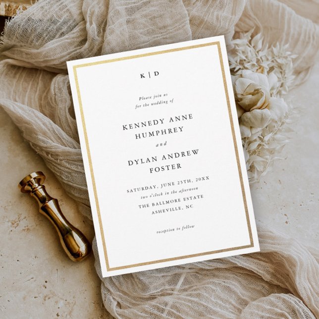 Simple Black and White Elegant Wedding Magnetic Invitation (Creator Uploaded)