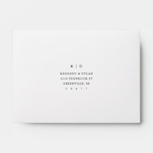 Simple Black and White Elegant Wedding RSVP Envelope
