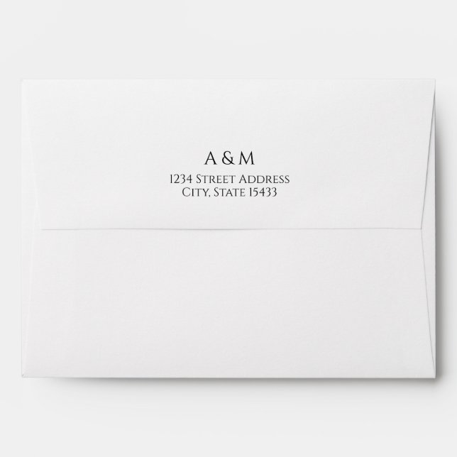 Simple Black and White Envelope (Back (Top Flap))
