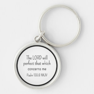 Simple Black and White Faith in God Bible Verse Key Ring